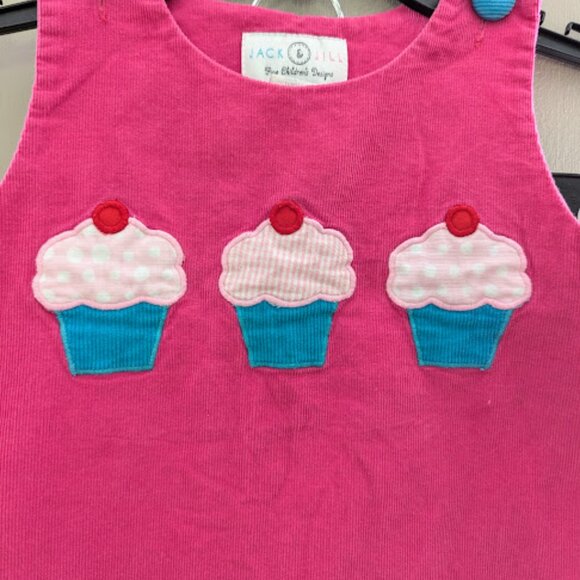 Little Girls 2 Piece Outfit Set Pink Corduroy Pants and Jumper Cupcakes Size 5 - Picture 2 of 7